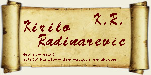 Kirilo Radinarević vizit kartica